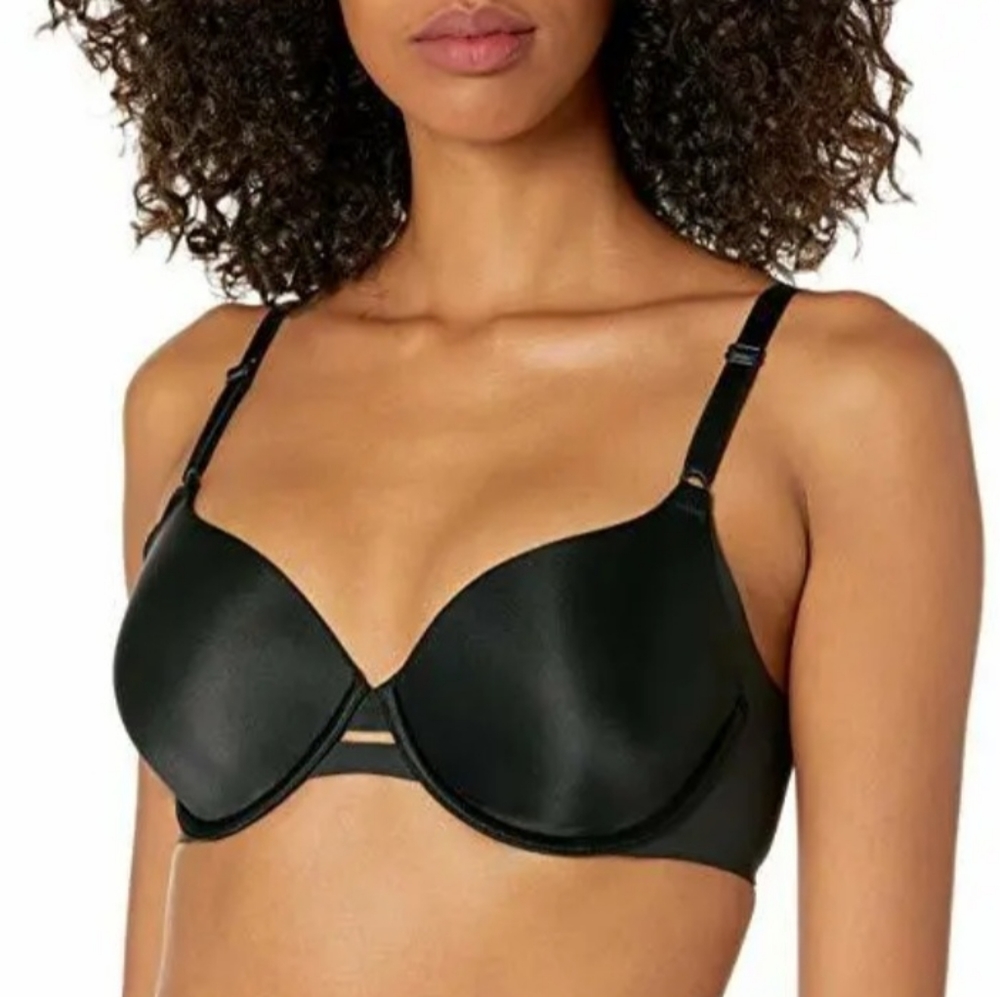 Warner's No Side Effects Underarm Smoothing Black Underwire Bra Size 40C #1356